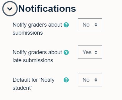 Setting up notifications for a Moodle assignment