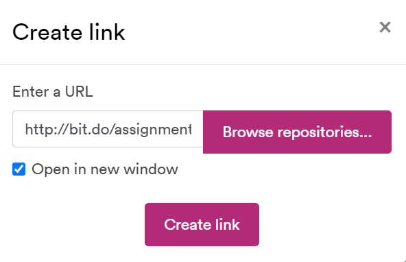 Create a link window