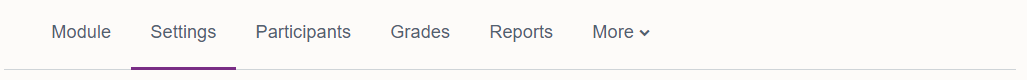 Selecting the Settings link from within the main sub navigation on your Moodle module in Moodle 4.1