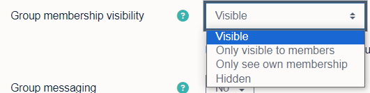 Visibility options for groups in Moodle 4.3.