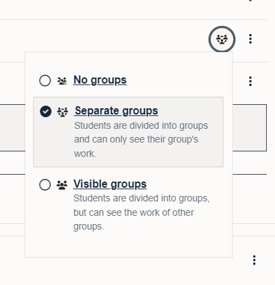 Group availability options on content in Moodle 4.3.