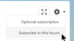 Subscribe to this forum option in Actions menu