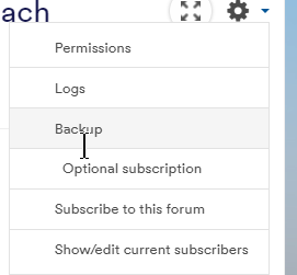 Options from cogwheel menu for editing teachers