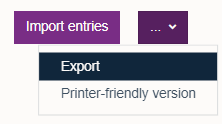 Export option in the three dots menu