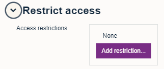 Restrict access section