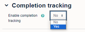 completion tracking section