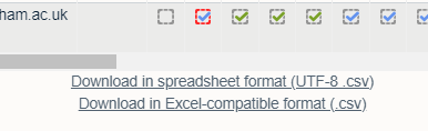 Download options for reports