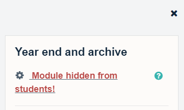 Module hidden from students