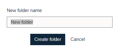 Adding a name for a new folder