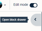 Open block drawer button