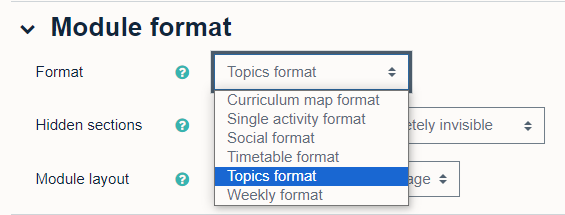 Selecting a module format