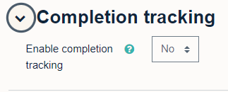 Completion tracking settings