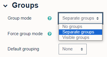 Group settings for a module