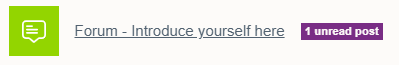 Forum activity with notification of unread message