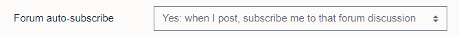 Forum auto subscribe option from forum preferences page