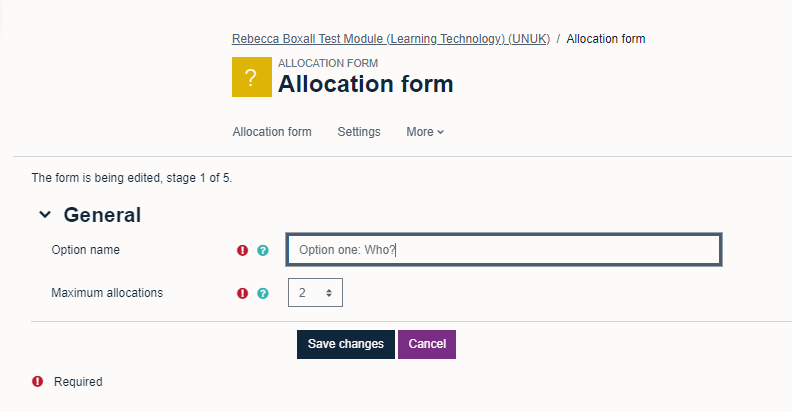 Adding new option details