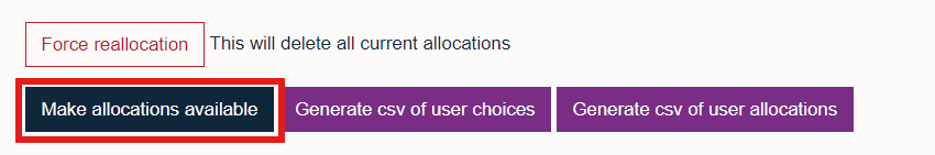 Make allocations available button