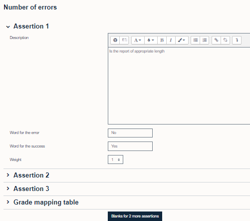 Number of errors assertions