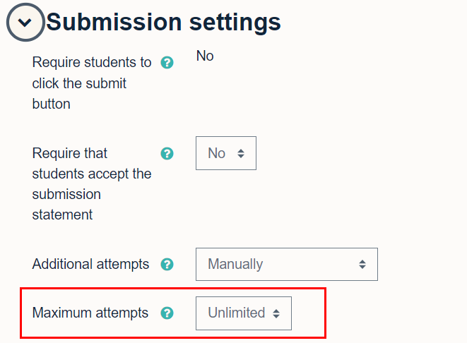 Setting maximum number of resubmissions on Moodle Assignment