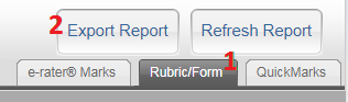 Exporting a rubric report