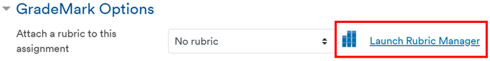 Launching rubric manager from assignment settings