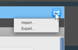 Import and export option in Rubric Manager window.