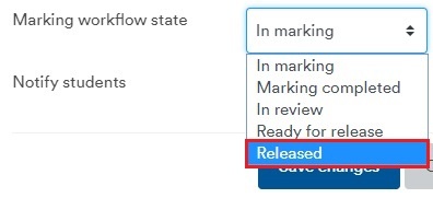 Changing workflow state to released