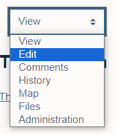 Dropdown in wiki with edit highlighted