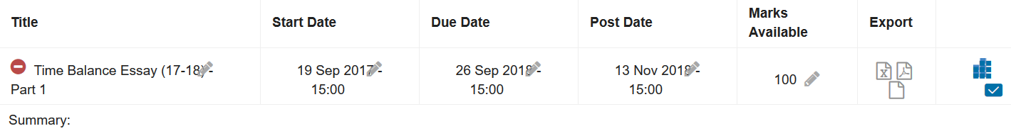 Adjusting the date arrows for Turnitin assignment are superimposed over the dates