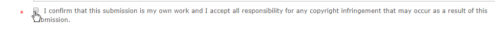 copyright infringement declaration checkbox.
