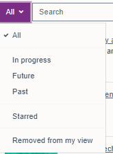 The 'all' drop down menu for customisation of how modules are displayed. 