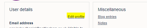 option to select 'edit profile'. 