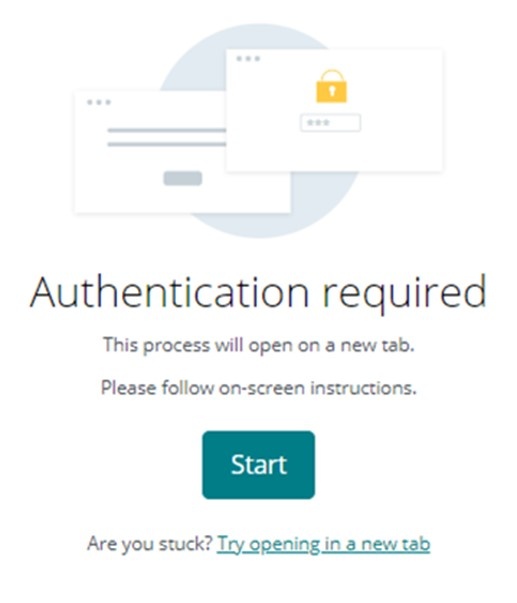 Authentication required page