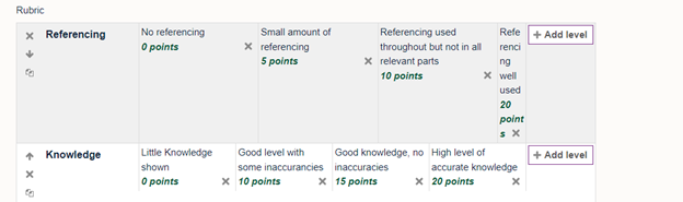 Edit blank criterion for rubric