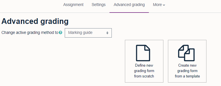 within advanced grading in an assignment use marking guide to create a marking guide