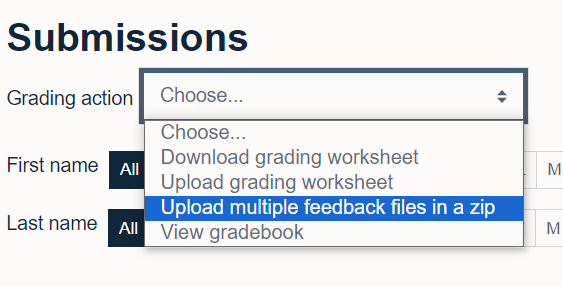 Uploading a zip file of multiple feedback files