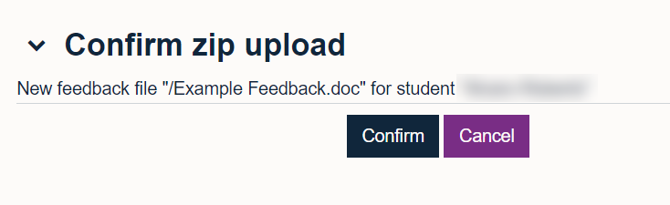 Confirm feedback upload for students in bulk.