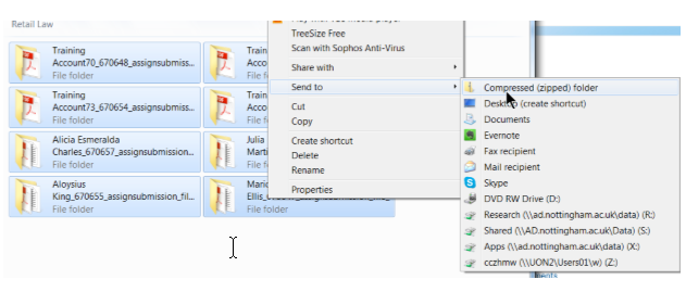 Compressing student folders