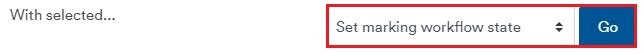 Selecting 'Set marking workflow state' from dropdown menu