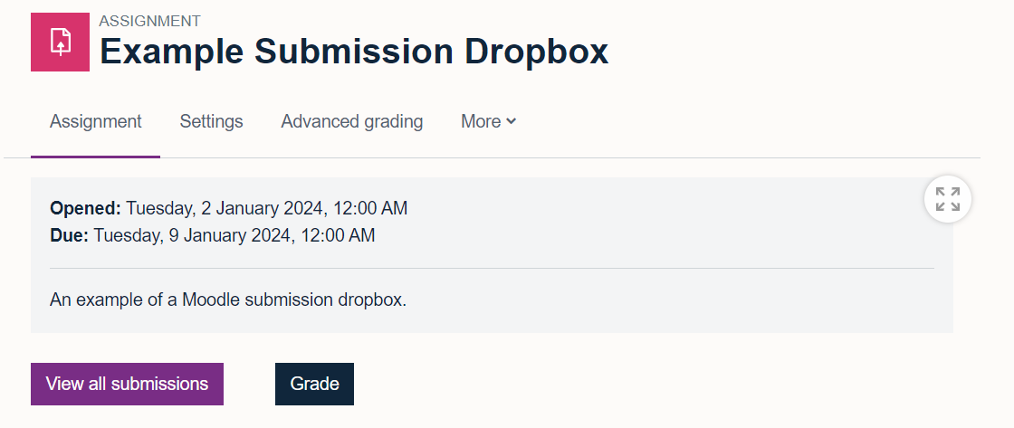 Grading summary on Moodle 4.1 and 'View All Submissions' button