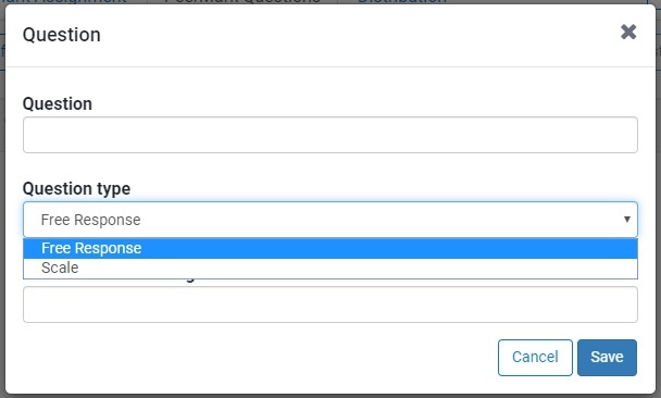 Inputting information for PeerMark question