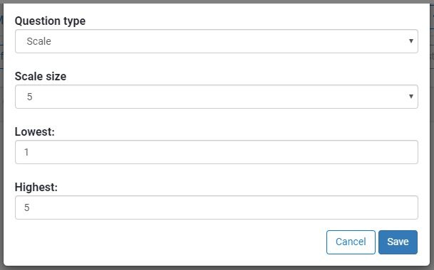 Setting information on a Scale question