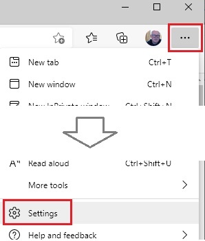 The settings menu.