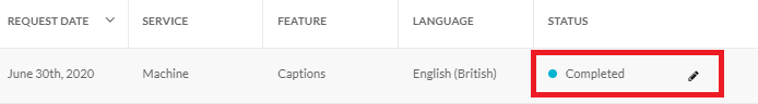 completed status for captions