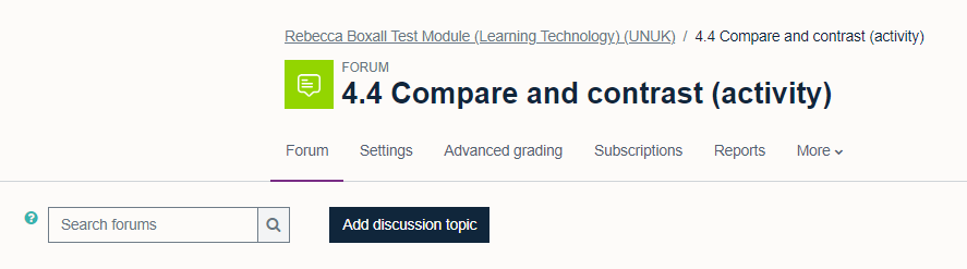 Button to add a new discussion within a forum