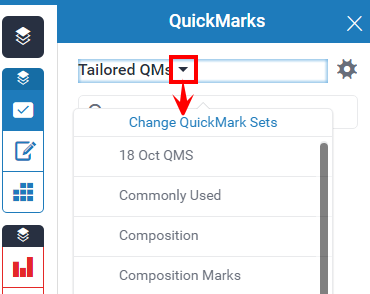 Switching to a different QuickMark set