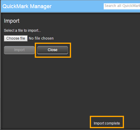 Import complete and ready to close window