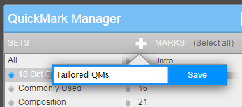 Naming new QuickMark set
