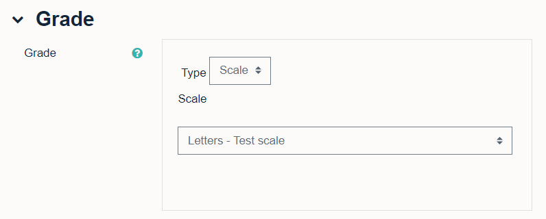 The grade section with the option to add your scale