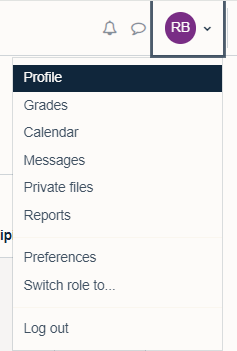 Profile menu